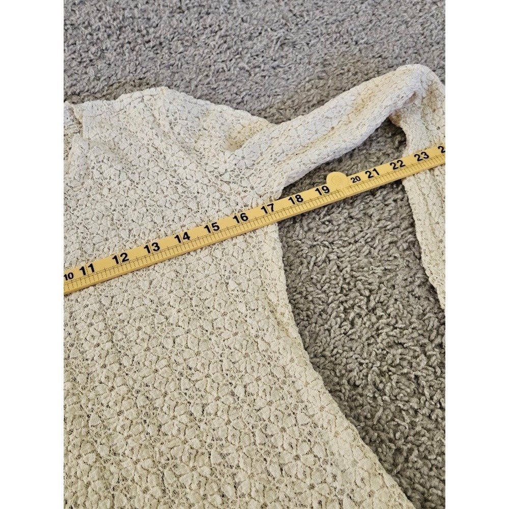 Natural Life Womens Cream Floral Lace Knit Long Sleeve Crew Neck Top Medium - Picture 3 of 6